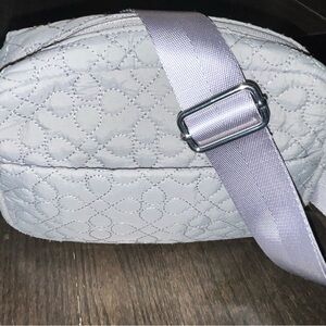 Shambhala Belt Bag Quilted light Grey Crossbody Bag. Adjustable Strap. 10”
